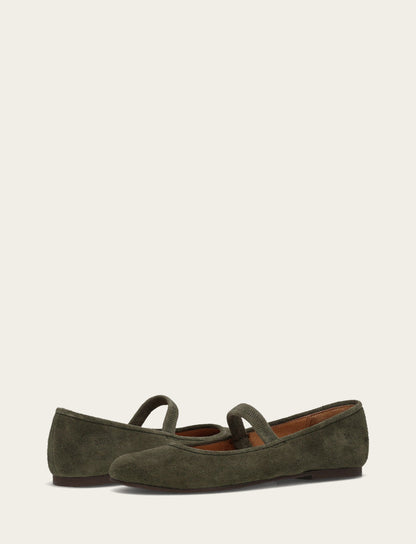 Frye Popular | Women's Dark Olive Emma Elastic Mary Jane Shoe