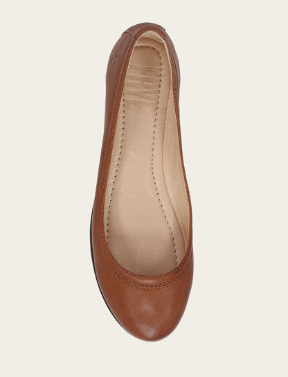 Frye Premium | Women's Cognac Carson Ballet Flats