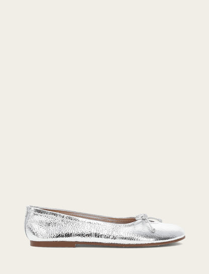 Frye Quality | Women's Silver Emma Ballet Shoe