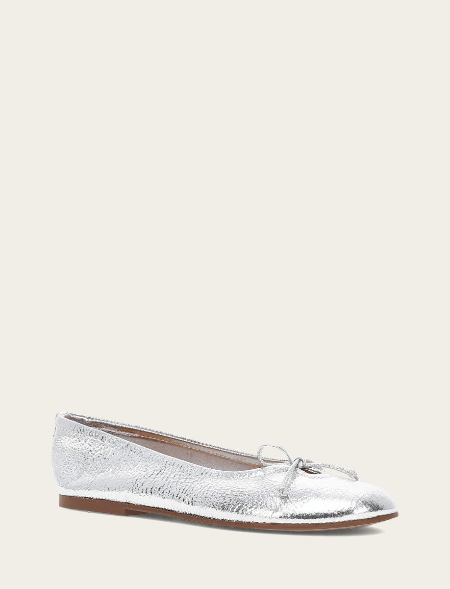 Frye Quality | Women's Silver Emma Ballet Shoe