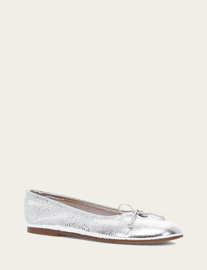Frye Quality | Women's Silver Emma Ballet Shoe