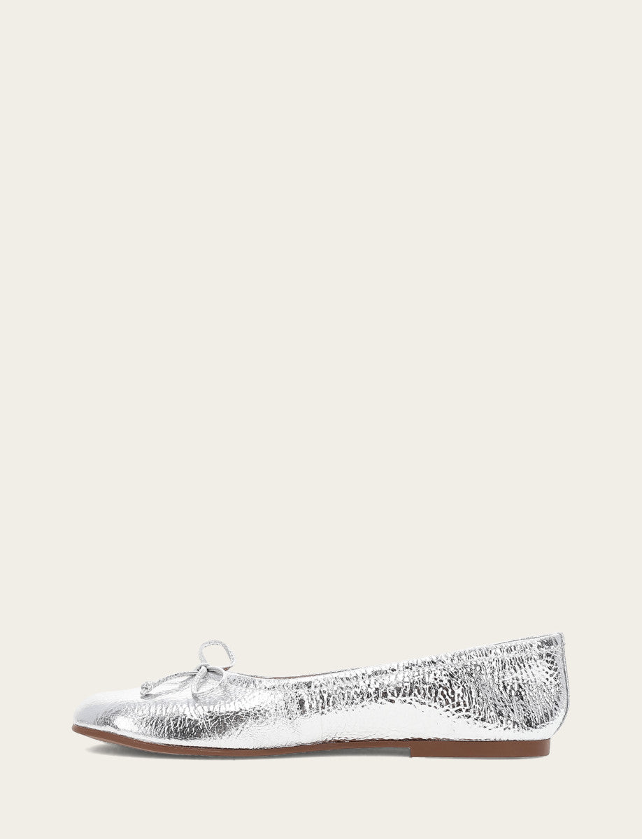 Frye Quality | Women's Silver Emma Ballet Shoe