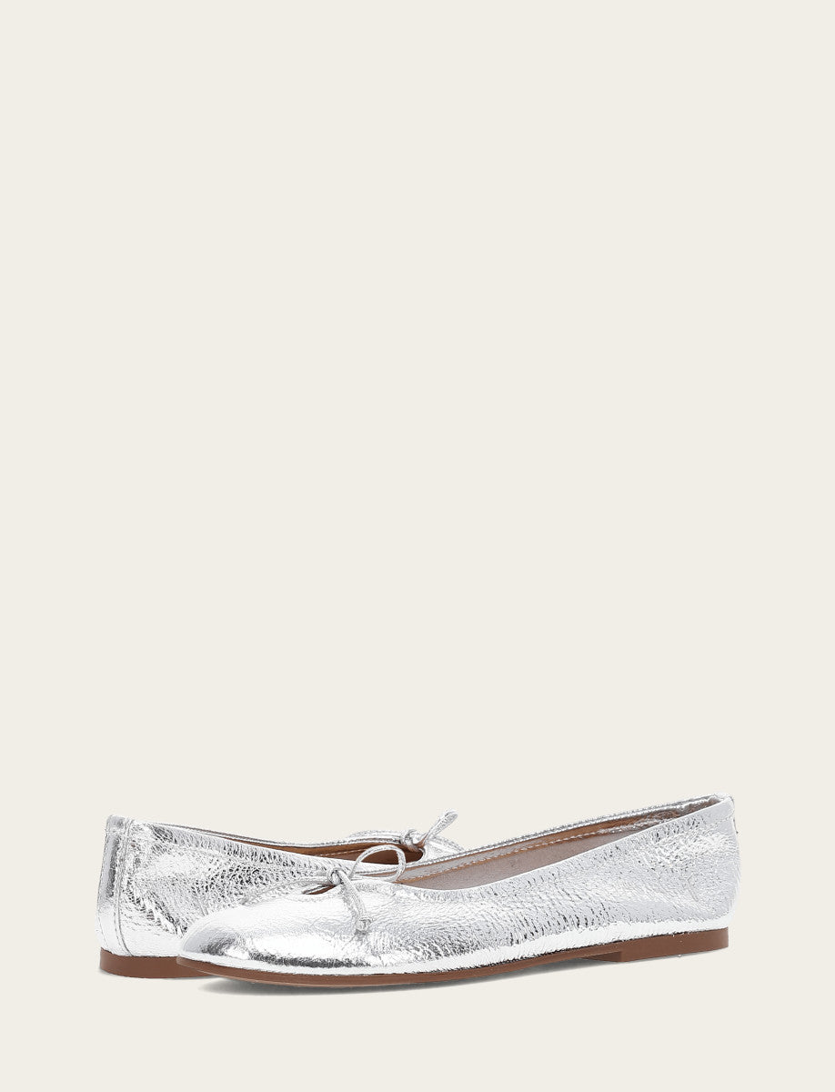 Frye Quality | Women's Silver Emma Ballet Shoe