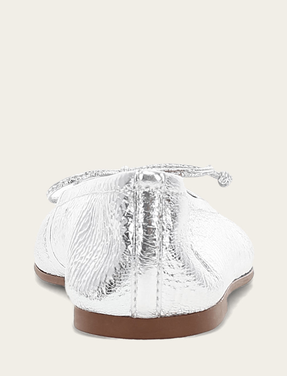 Frye Quality | Women's Silver Emma Ballet Shoe