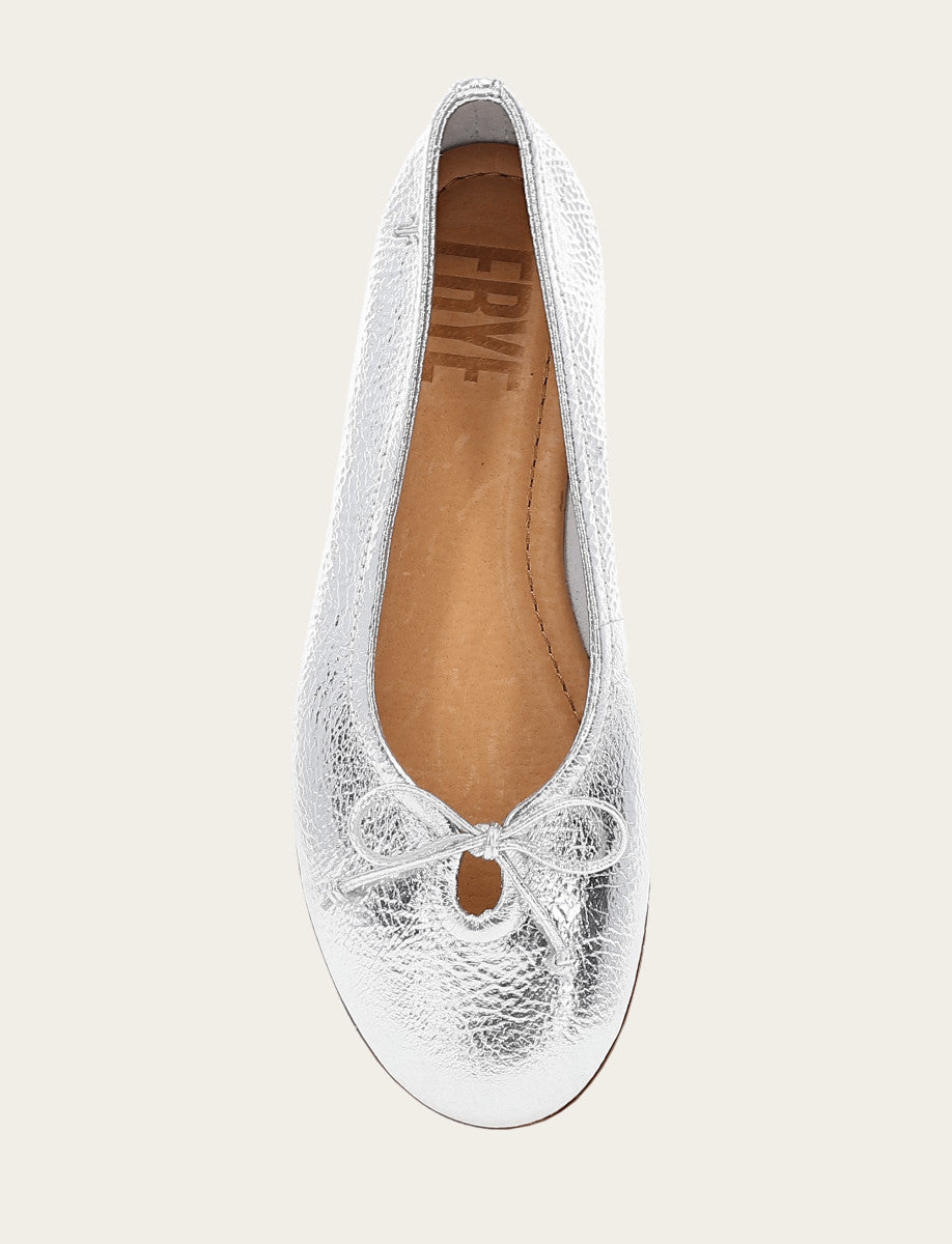Frye Quality | Women's Silver Emma Ballet Shoe