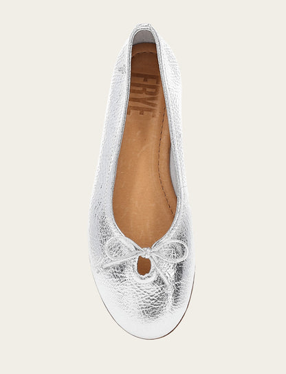 Frye Quality | Women's Silver Emma Ballet Shoe