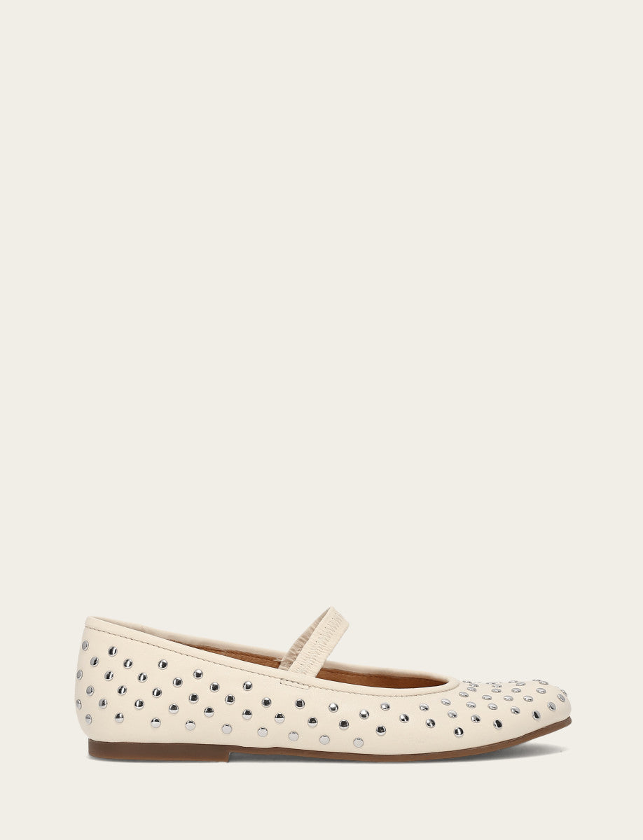 Frye Sale | Women's Ecru Emma Studded Mary Jane Shoe