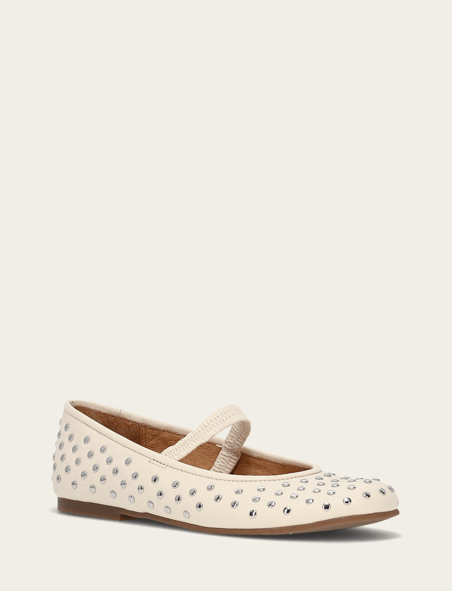 Frye Sale | Women's Ecru Emma Studded Mary Jane Shoe