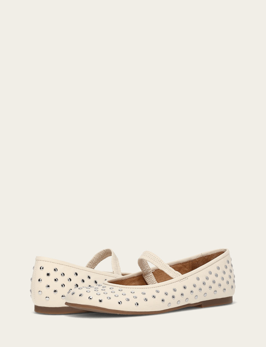 Frye Sale | Women's Ecru Emma Studded Mary Jane Shoe