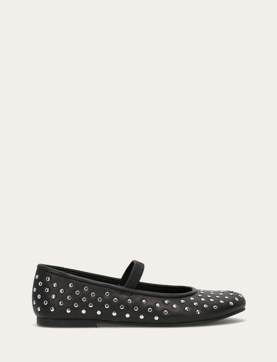 Frye Smart Buy | Women's Black Emma Studded Mary Jane Shoe
