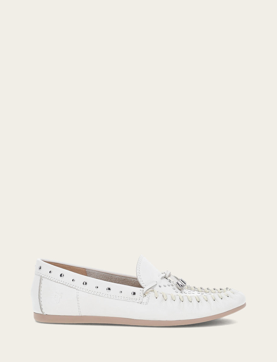 Frye Essential | Women's White Naya Stud Moc Loafers