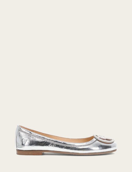 Frye Exclusive | Women's Silver Carson Logo Ballet Flats