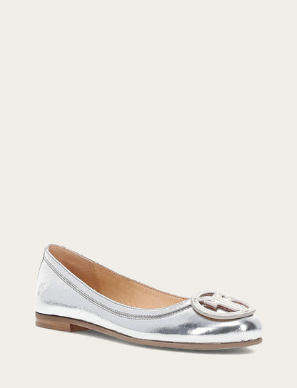 Frye Exclusive | Women's Silver Carson Logo Ballet Flats