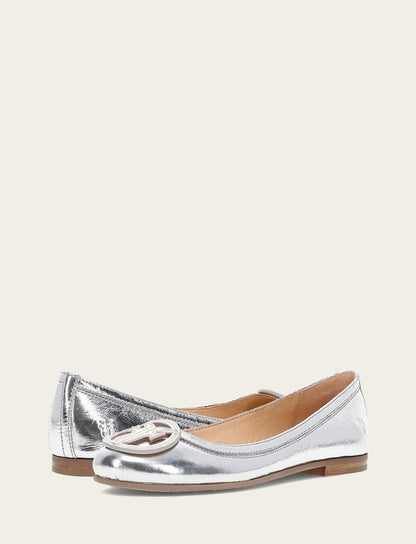 Frye Exclusive | Women's Silver Carson Logo Ballet Flats