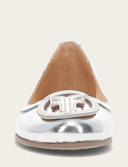 Frye Exclusive | Women's Silver Carson Logo Ballet Flats