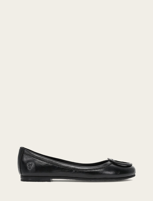 Frye Featured | Women's Black Carson Logo Ballet Flats