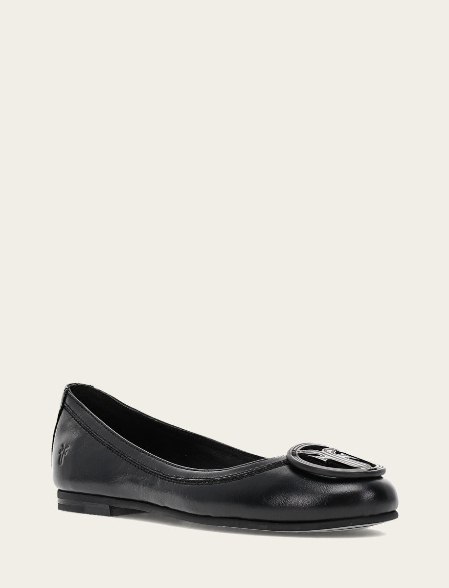 Frye Featured | Women's Black Carson Logo Ballet Flats