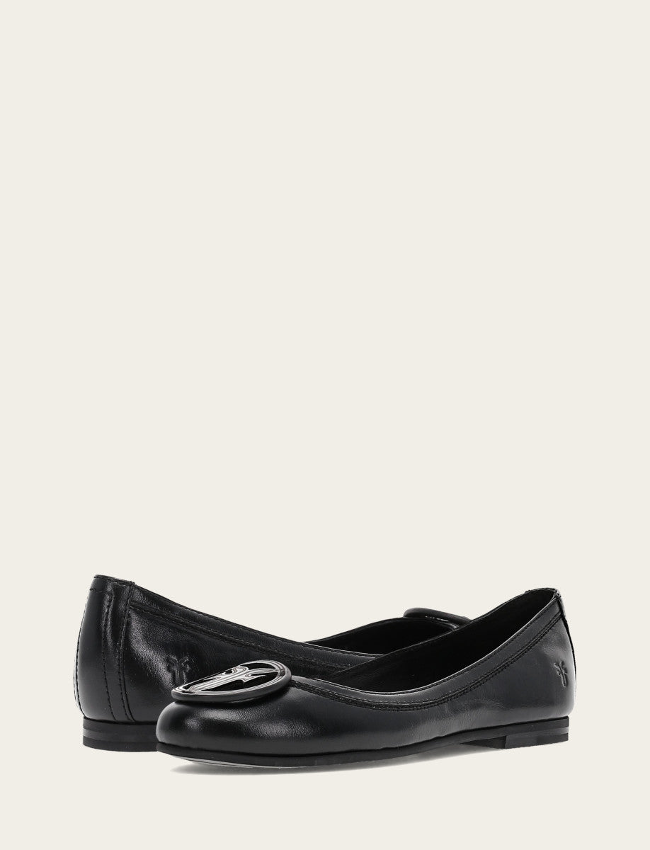 Frye Featured | Women's Black Carson Logo Ballet Flats