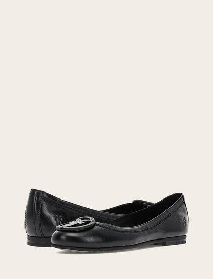 Frye Featured | Women's Black Carson Logo Ballet Flats
