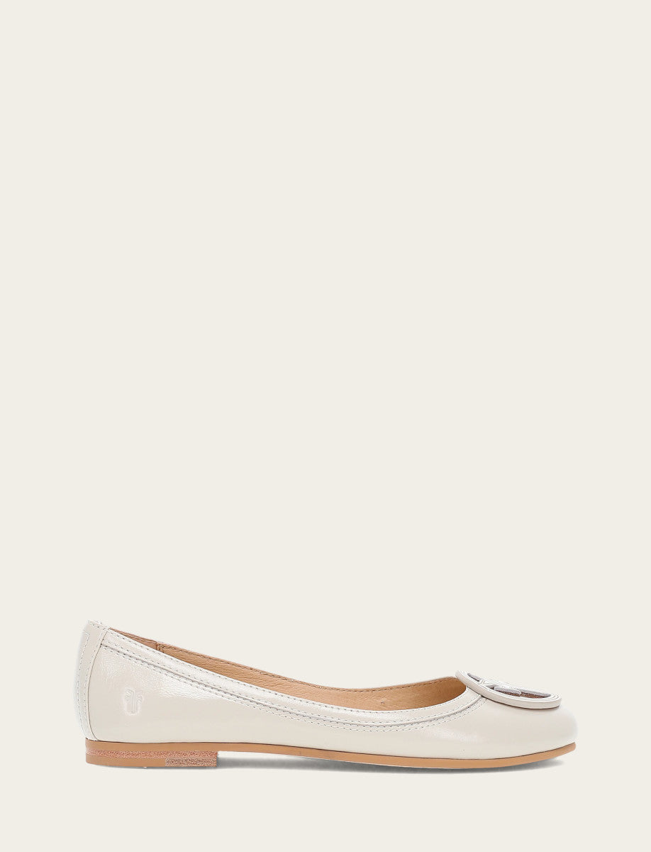 Frye Trending | Women's Ivory Carson Logo Ballet Flats