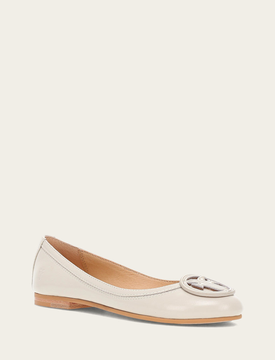 Frye Trending | Women's Ivory Carson Logo Ballet Flats