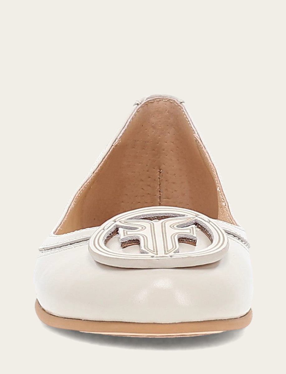 Frye Trending | Women's Ivory Carson Logo Ballet Flats