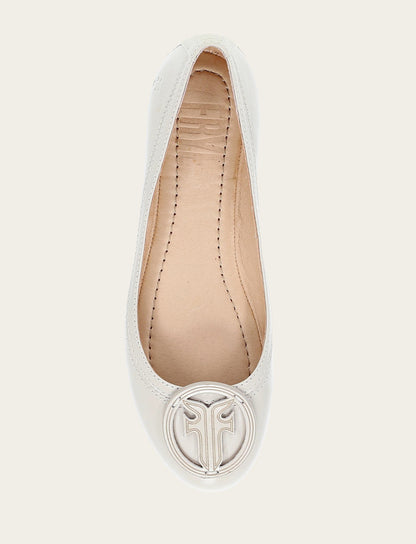 Frye Trending | Women's Ivory Carson Logo Ballet Flats