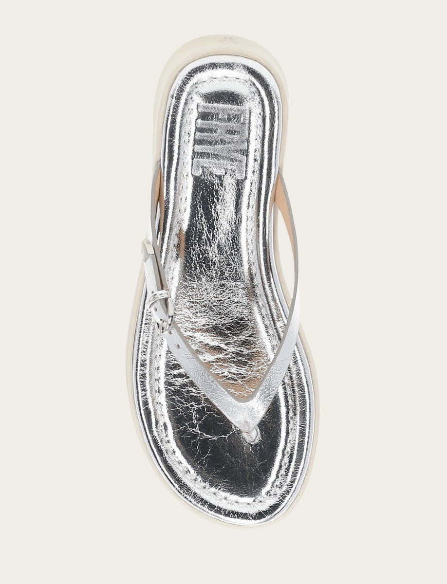 Frye Essential | Women's Silver Maya Buckle Thong Sandals
