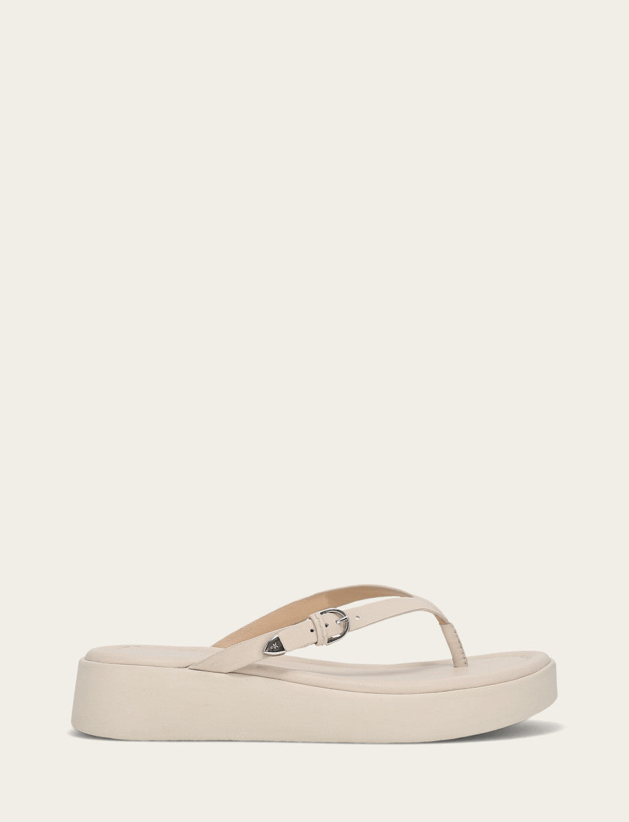 Frye Everyday | Women's Ivory Maya Buckle Thong Sandals