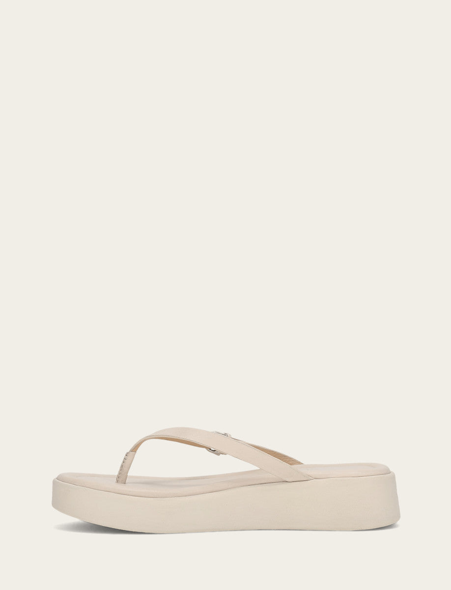 Frye Everyday | Women's Ivory Maya Buckle Thong Sandals