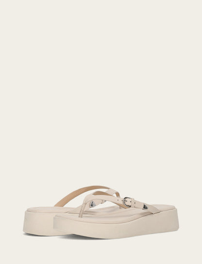 Frye Everyday | Women's Ivory Maya Buckle Thong Sandals