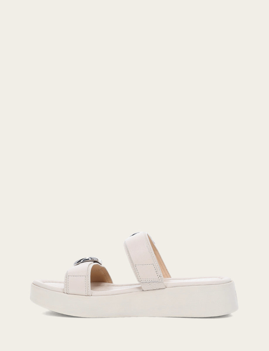 Frye Quality | Women's Ivory Maya Buckle Sandals