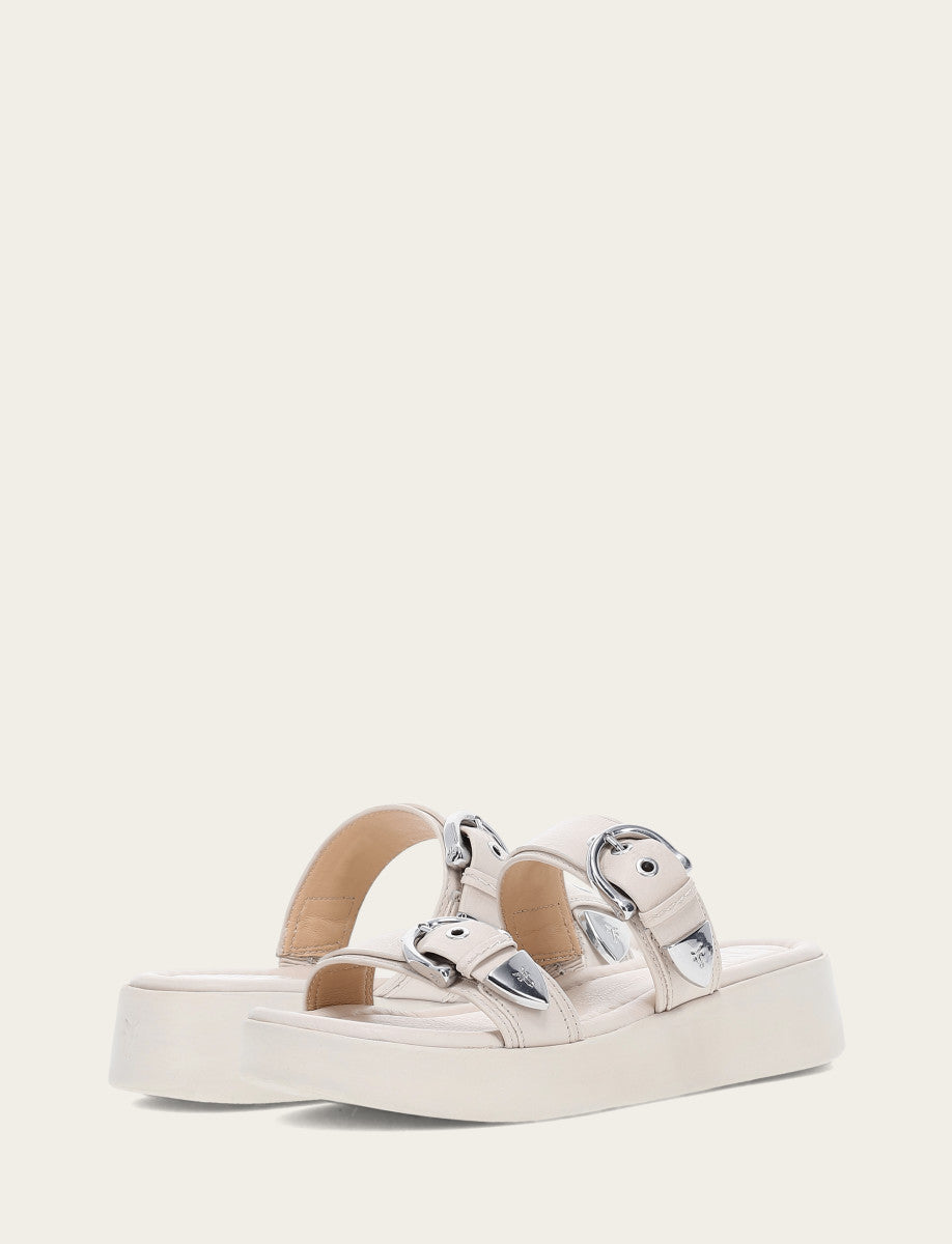 Frye Quality | Women's Ivory Maya Buckle Sandals