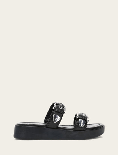 Frye New | Women's Black Maya Buckle Sandals