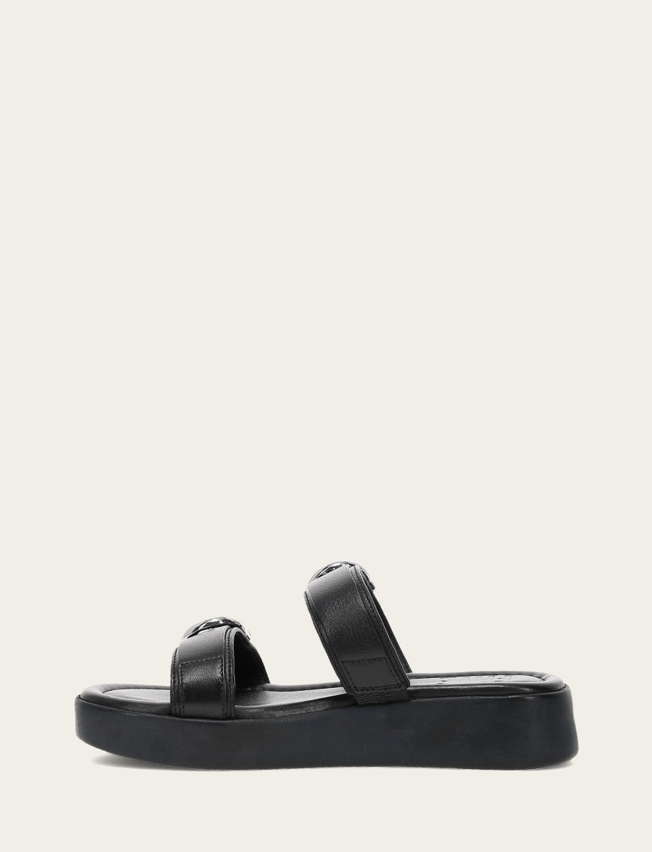 Frye New | Women's Black Maya Buckle Sandals