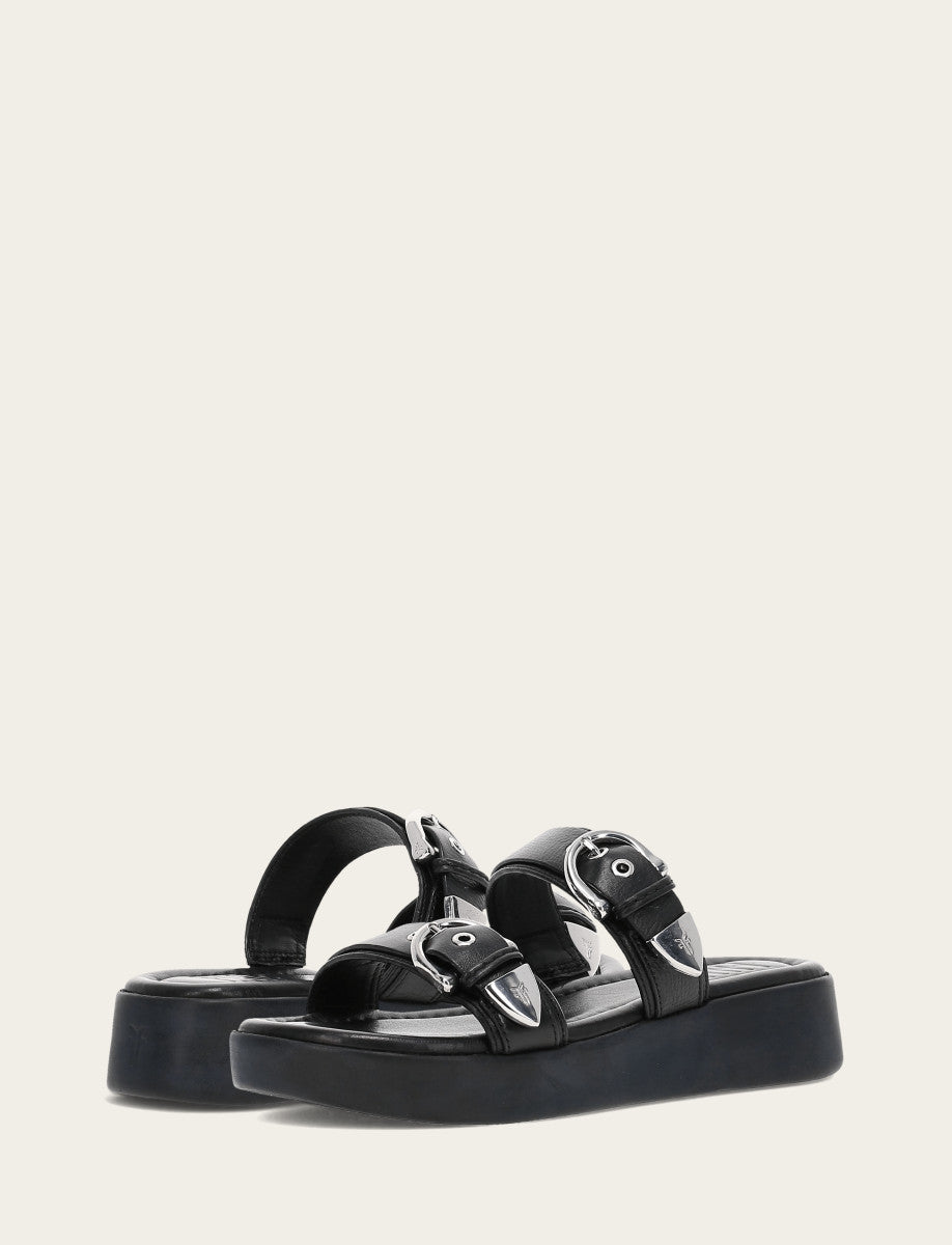 Frye New | Women's Black Maya Buckle Sandals