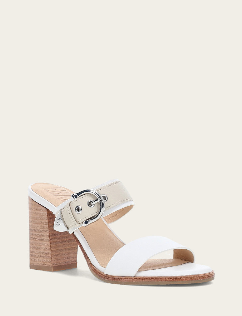 Frye Value | Women's White Ivory Stella Buckle Slide Sandals