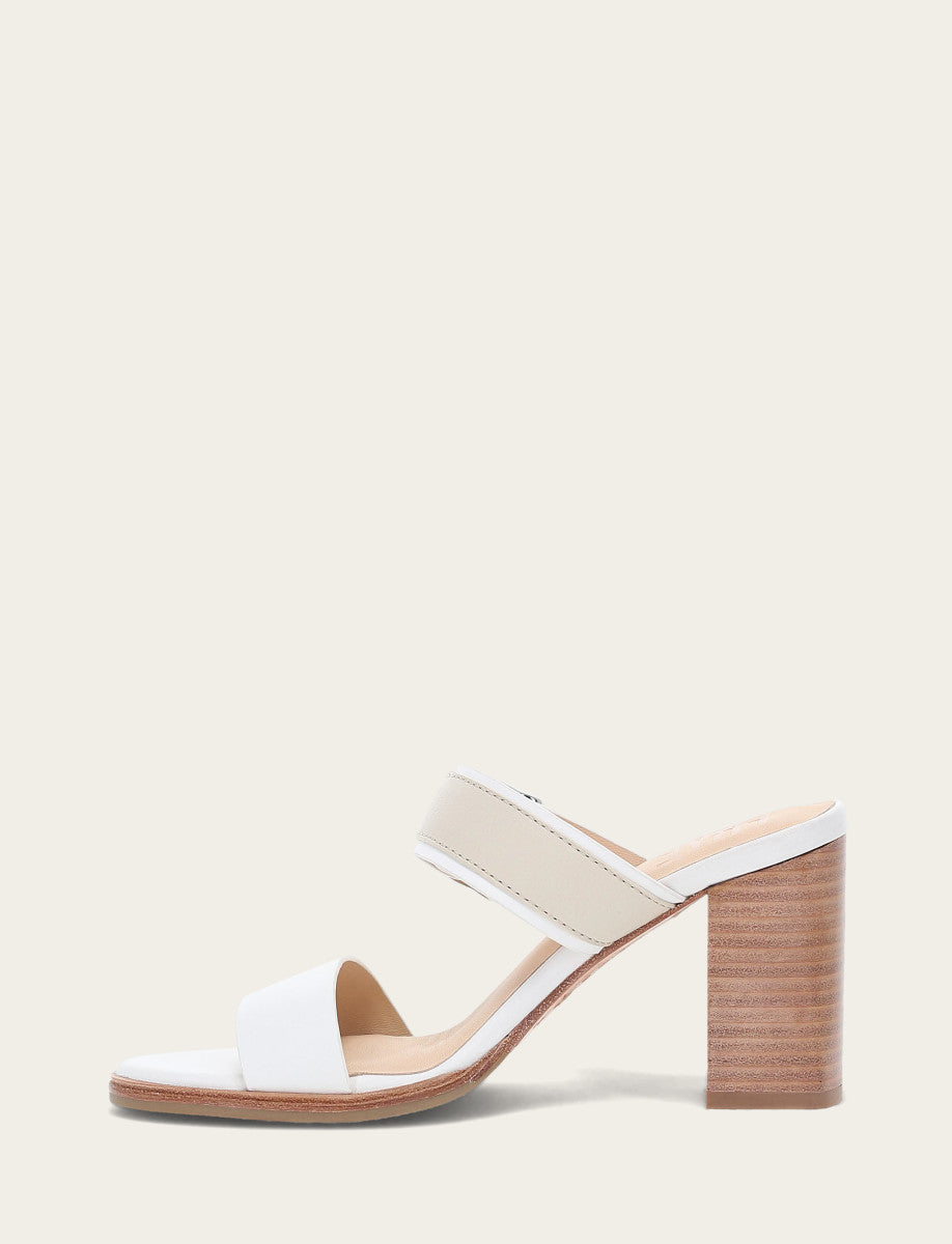 Frye Value | Women's White Ivory Stella Buckle Slide Sandals