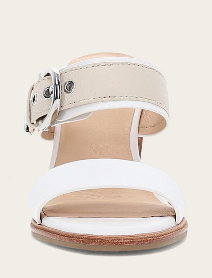 Frye Value | Women's White Ivory Stella Buckle Slide Sandals