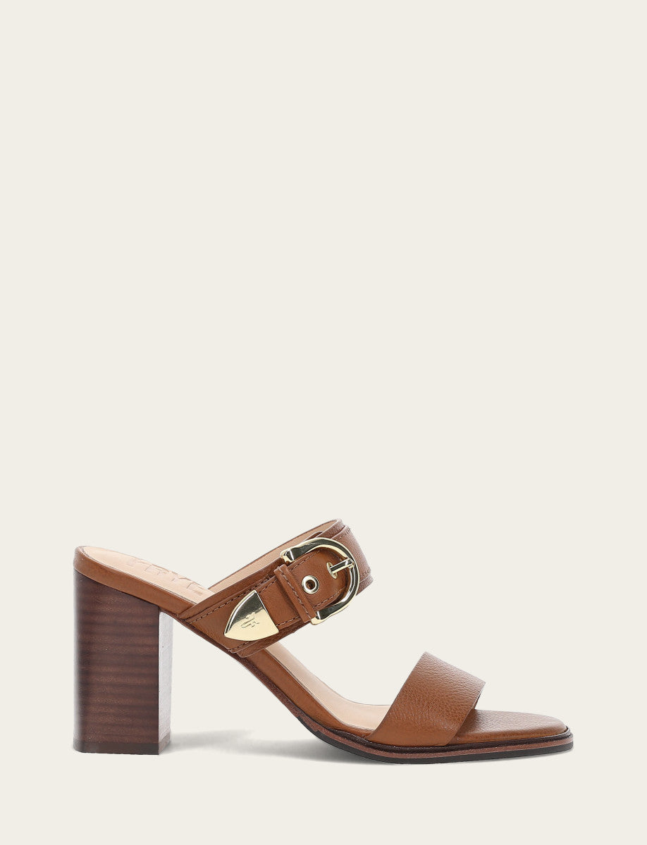 Frye Hot Sale | Women's Dark Latte Stella Buckle Slide Sandals