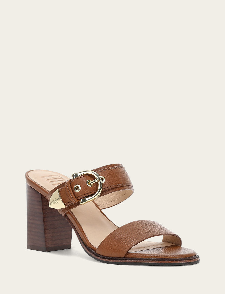 Frye Hot Sale | Women's Dark Latte Stella Buckle Slide Sandals