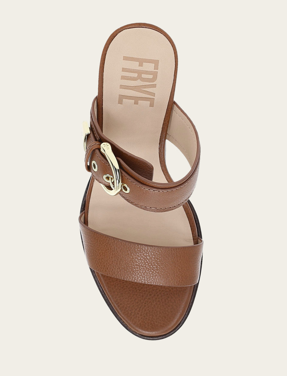 Frye Hot Sale | Women's Dark Latte Stella Buckle Slide Sandals