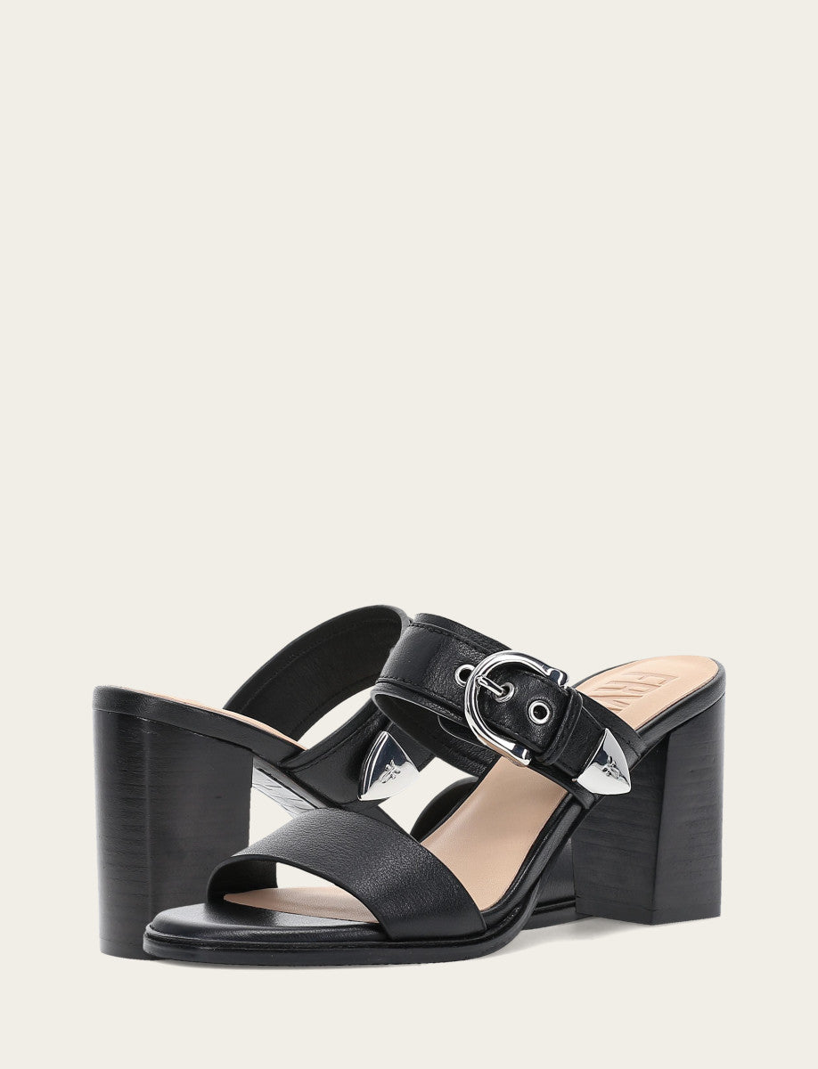 Frye Best Price | Women's Black Stella Buckle Slide Sandals