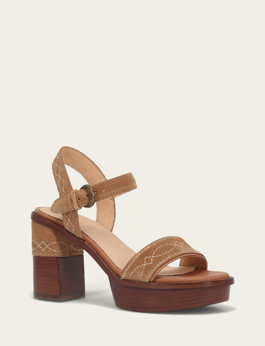 Frye Great Value | Women’s Almond Pipa Woodstock Sandals