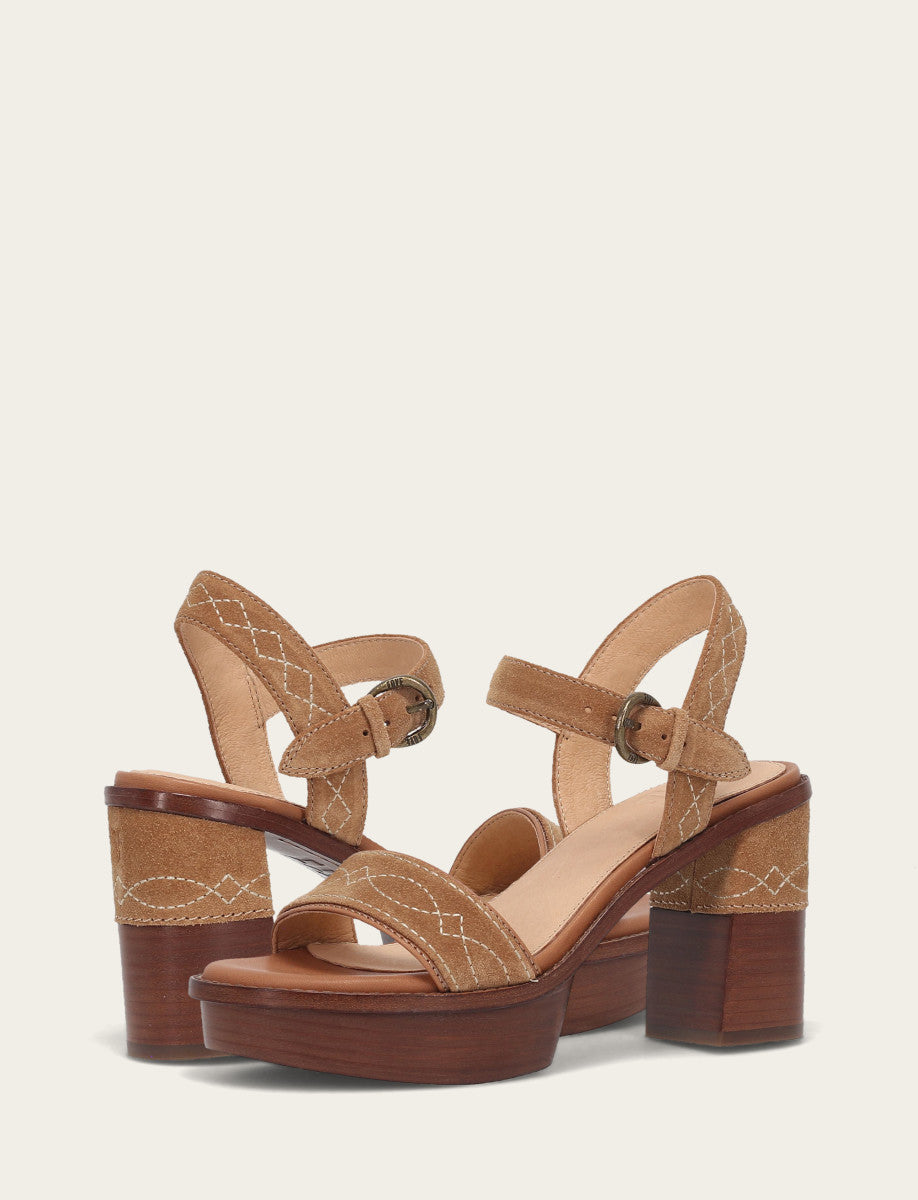 Frye Great Value | Women’s Almond Pipa Woodstock Sandals