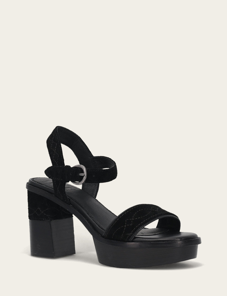 Frye Trusted | Women’s Black Pipa Woodstock Sandals