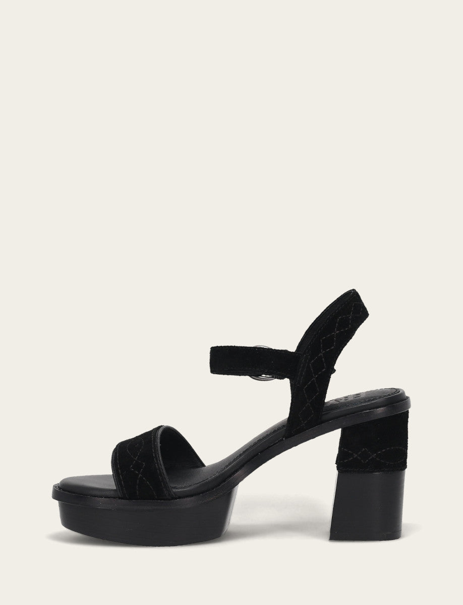 Frye Trusted | Women’s Black Pipa Woodstock Sandals