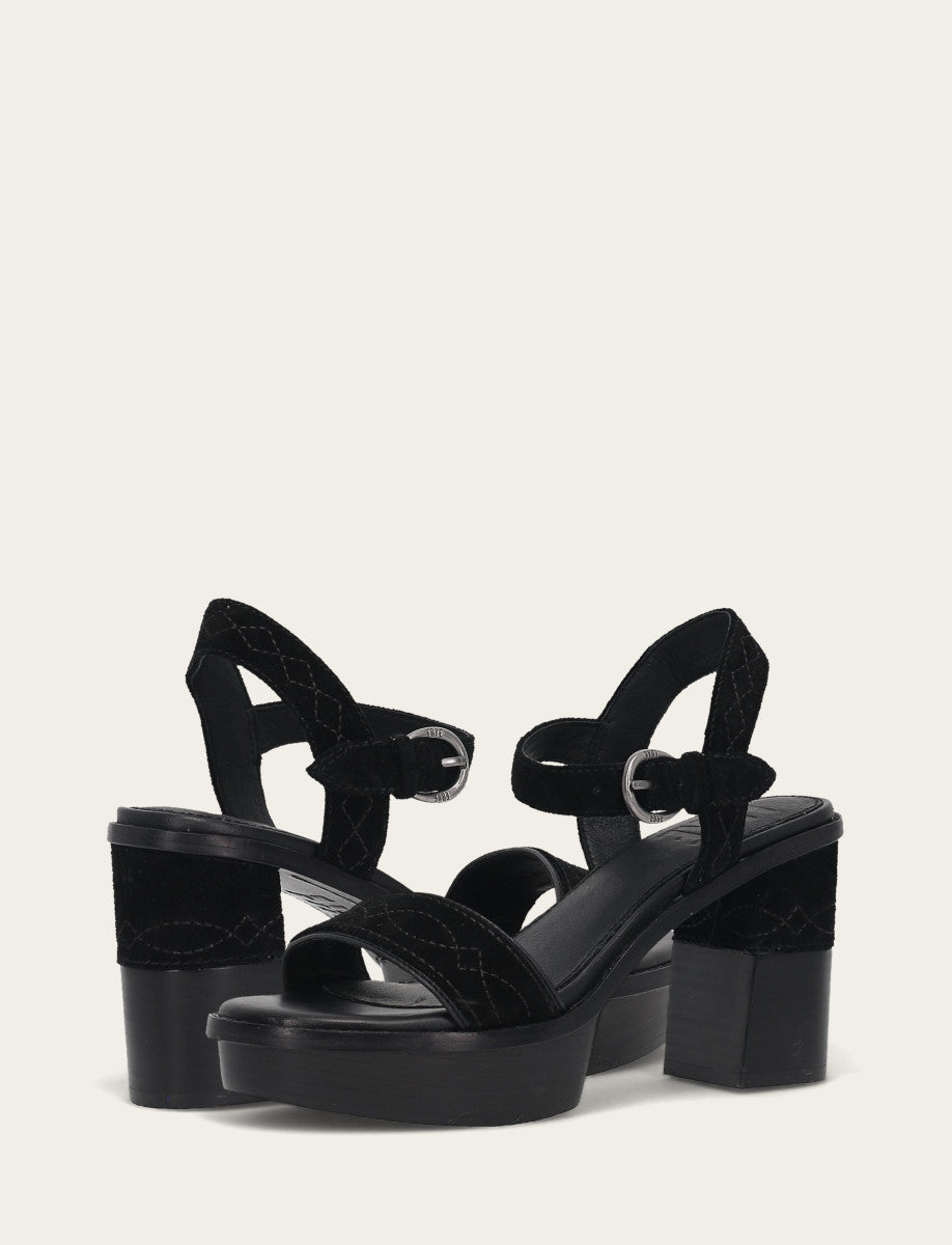 Frye Trusted | Women’s Black Pipa Woodstock Sandals