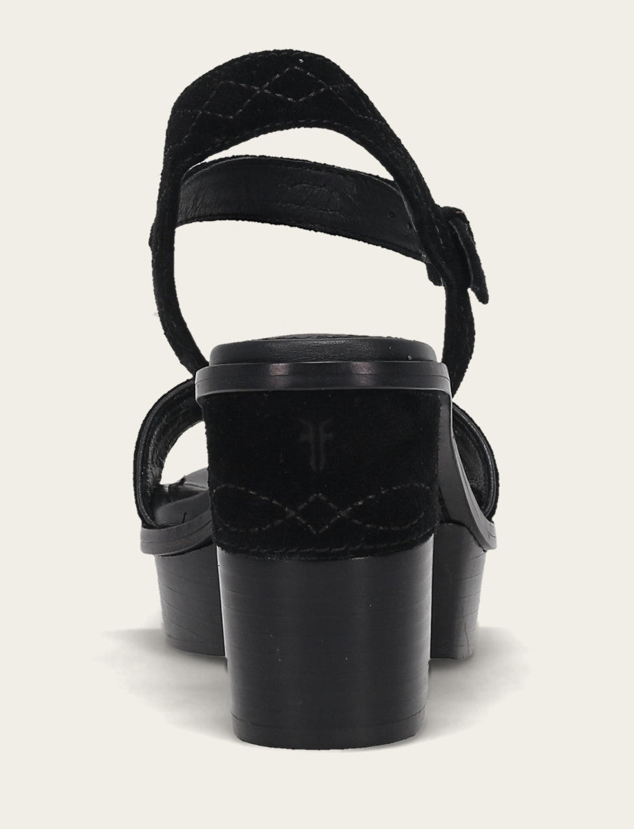 Frye Trusted | Women’s Black Pipa Woodstock Sandals