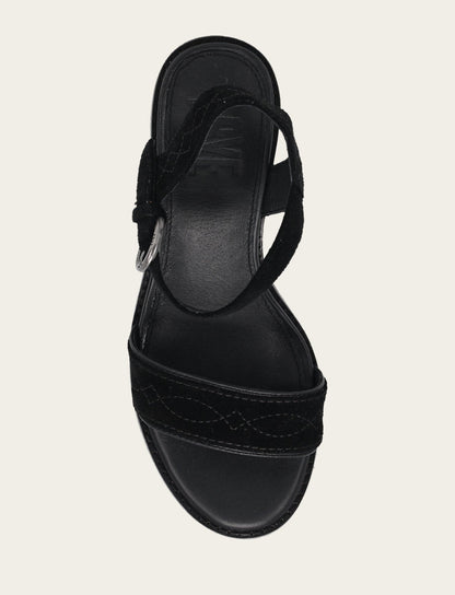 Frye Trusted | Women’s Black Pipa Woodstock Sandals